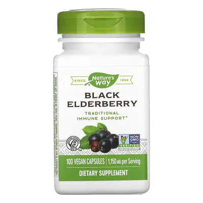 Nature's Way, Black Elderberry, 1,150 mg, Vegan Capsules