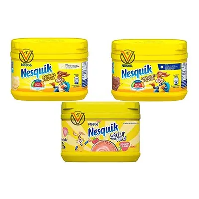 Nesquik Chocolate, Strawberry, Banana Flavour Milkshake Powder 300g | Flavours | Delicious milks