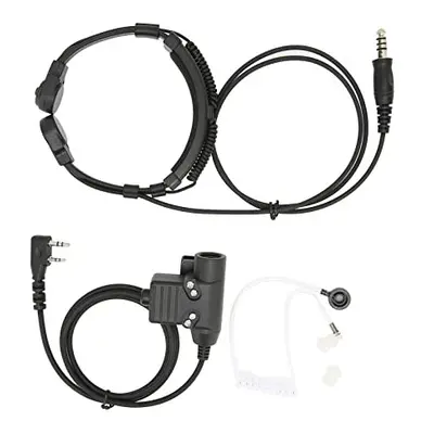 Tactical Throat Mic Earpiece Headset,Noise Reduction Adjustable Radio WalkieTalkie Headset with 