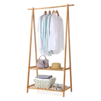 No Bamboo Hanger Portable Extra Large Coat Rack Tier Storage Box Fixture for Entryway and Bedroo