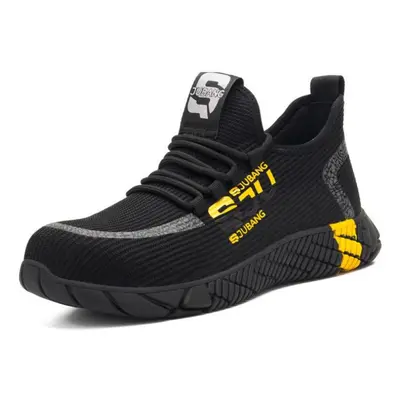 (yellow, 46) Men Sneakers Steel Toe Cap Anti-smash Work Shoes Anti-puncture Anti-skid Labor Prot