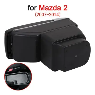 (black) For Mazda Armrest Universal Car Central Armrest Storage Box Cup Holder Modification Acce