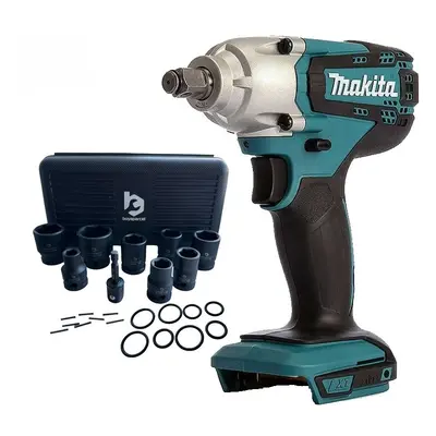 Makita DTW190Z 18v Cordless LXT 1/2" Impact Wrench Scaffolders + 9PC Socket Set