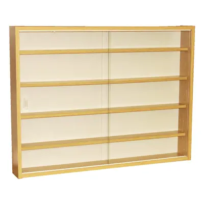 REVEAL - Shelf Glass Wall Collectors Display Cabinet - Oak