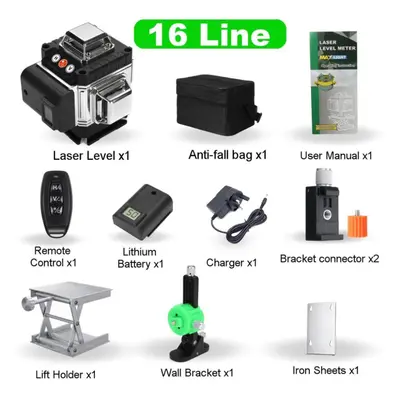 (1*Battery) 4d Lines Laser Level Self-leveling Function Leveling Laser Ground Wall Sticker With 