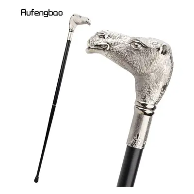 (white) Silver Camel Head Walking Cane Fashion Walking Stick Gentleman Luxury Crosier Knob Walki