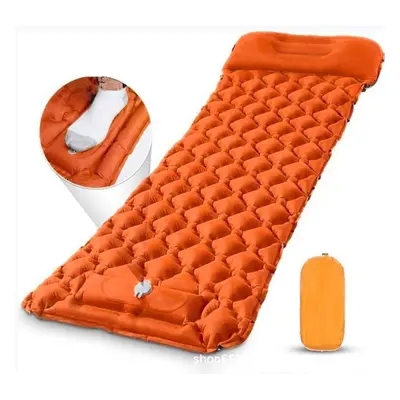 (orange, 190X58X5.5cm) Inflatable Mat Camping Sleeping Inflating Self Mattress Bed Air Pillow Hi