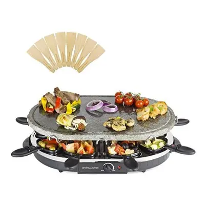 Andrew James Electric Raclette Hotplate Party Grill Machine | Oval Stone Hot Plate | Fondue Chee