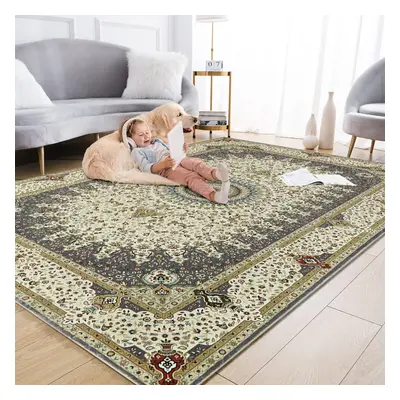 (Willow Grey, X cm-Extra Large Rug) Extra Large Rugs Traditional Carpets for Living Room Bedroom