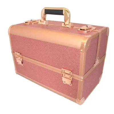 New Sturdy Large Big Rose Pink Cosmetics Vanity Makeup Beauty Case Box