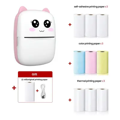 (BP 9Roll Multi Paper) Mini Printer Thermal Printer Inkless Bluetooth Wireless Portable Pocket S