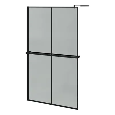 (black, x cm/2x2 grids) vidaXL Walk-in Shower Wall Bath Enclosure with Shelf ESG Glass and Alumi