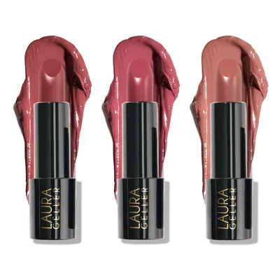 LAURA GELLER NEW YORK Modern Classic Cream Lipstick Trio - Mauve Majesty Real Rosy Novel Neutral