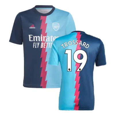 (XL) Arsenal Pre-Match Jersey (Blue) (Trossard 19)