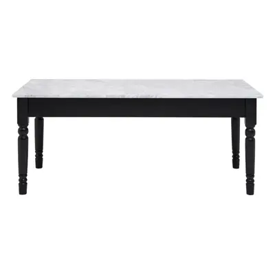 Premier Houseware Black And White Rectangular Coffee Table For Living Room / Bedroom Wooden Fram