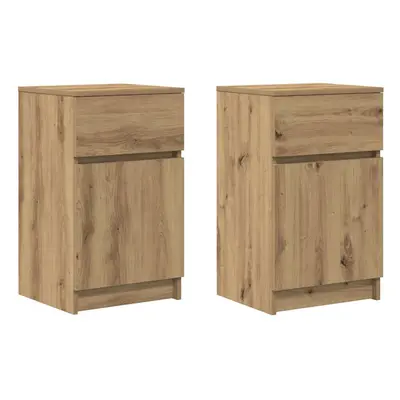 (artisan oak, pcs) vidaXL Bedside Cabinet Grey Sonoma 39x35x65 cm Engineered Wood bedside table