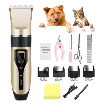 Professional Pet Cat Dog Clipper Grooming Electric USB Rechargeable Hair Trimmer Kit