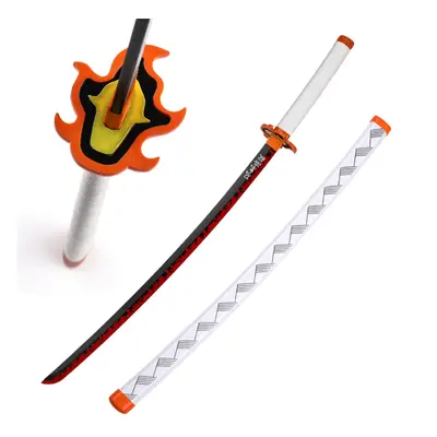 Demon Slayer Kyojuro Rengoku Nichirin Blade Wooden Bamboo Cosplay Sword FL21513