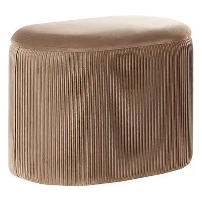 Velvet Storage Pouffe Beige RICHLAND