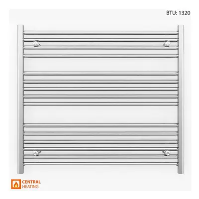 (900 x 800mm (BTU: 1320)) Chrome Bathroom Designer Straight Towel Radiator