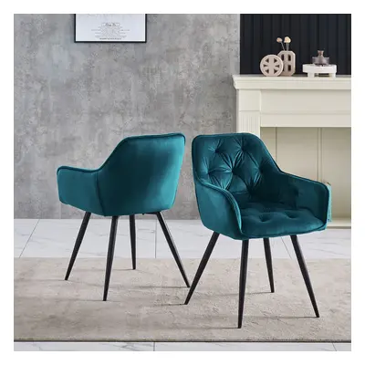 (Set of chairs, Teal) 2/4 Dining Chairs Velvet Chairs home & restaurants