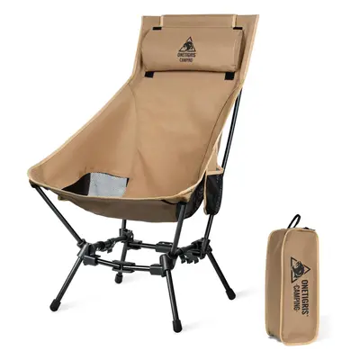 (Coyote Brown) Dragon Skin Camping Chair with Pillow Design, Comfortable Folding Chair with Extr