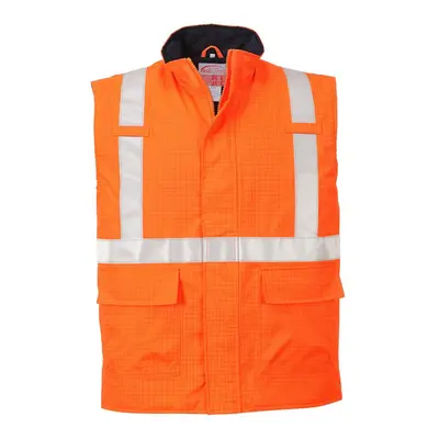 (3XL, Orange) Portwest Mens Hi-Vis Bizflame Rain Anti-Static Safety Gilet