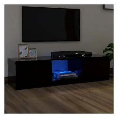 vidaXL TV Cabinet with LED Lights Black Living Room Hanging TV Stand Unit