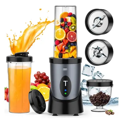 Portable Mini Blender Smoothie Makers, 900W Personal Blender Small Blender Grinder with 2x650ml 