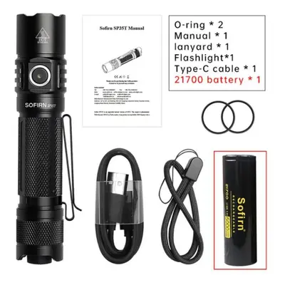 (black, 2) Sofirn Sp35t 3800lm Tactical Flashlight Powerful Led Light Usb C Rechargeable Torch W