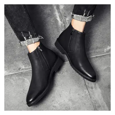 (black, 41) Spring Autumn Fashion Chelsea Boots Men Soft Ankle Boots British Style Mens Boots Br