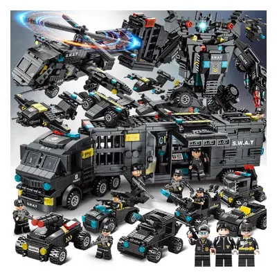 (Hawk SWAT-700Pcs) 1256pcs Police Station Building Blocks Toys For Boys City Series Blocks Toys 