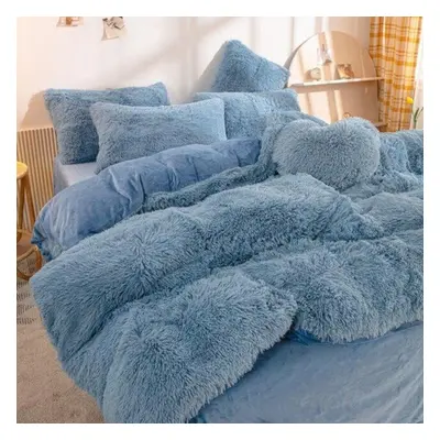 (as the picture, 200x230 piece set) Luxury Piece Super Fluffy Soft Coral Fleece Warm Cozy Mink B