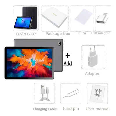 (Standard add cove case, Grey) BDF G15 10.1&apos; 8GB+128GB Android12 Tablet PC Computer 3G/4G L