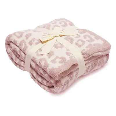 (140*200cm, Pink) Throw Blanket, Leopard Print Ultra Soft Fleece Blanket