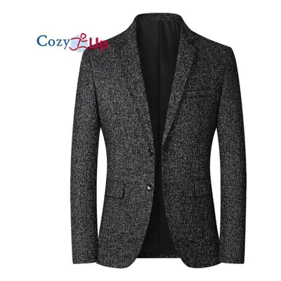 (black, L) Cozy Up Men&apos;s Suit Blazer Buttons Sport Coat Casual Suit Jacket For Men Regular 