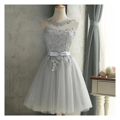 (grey, S) Women Formal Wedding Bridesmaid Evening Party Ball Prom Gown Cocktail Dress