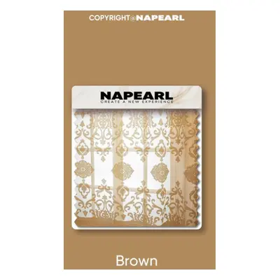 (brown, W250cm x L260cm) 1pc Napearl European Style Jacquard Series Brown Tulle Curtains For Liv