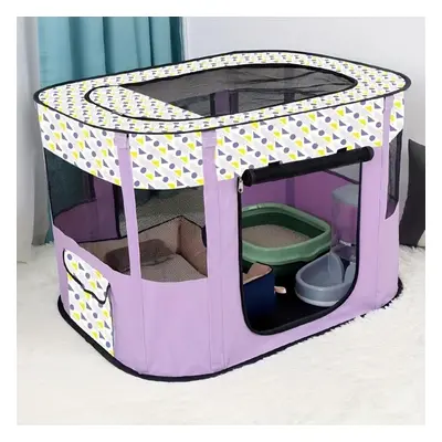 (purple, M) Foldable Cat Delivery Room Enclosure-polyester Fiber Pet Tent For Cats With Carrying