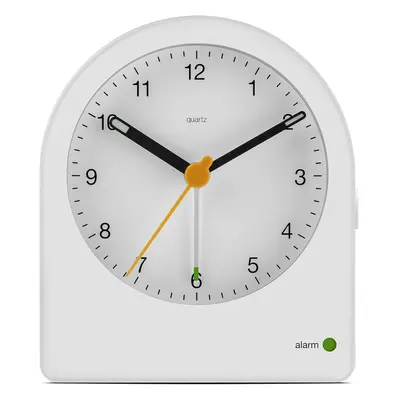 (97 x x 85.6, White) Classic Analogue Alarm Clock with Snooze and Continuous Backlight, Quiet Qu