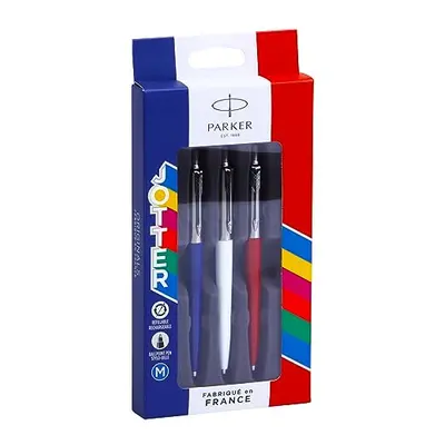 Jotter Originals Ballpoint Pens | Limited Edition France Trio Pack | Blue, White & Red Barrels |