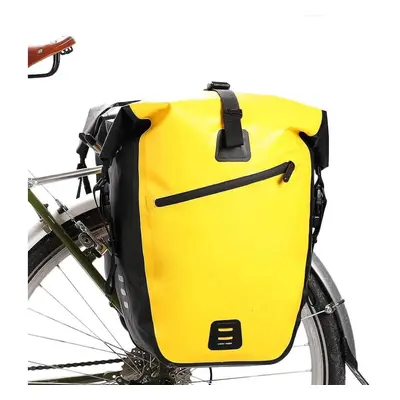 (Yellow 27l) Waterproof Bike Pannier Bag 27L,(for Bicycle Cargo Rack Saddle Bag Shoulder Bag Lap