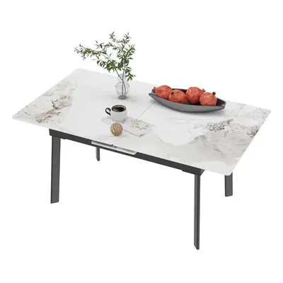 (Off White) Modern Rectangle Sintered Stone Dining Table