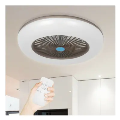 (Brown) Ceiling Fans with Control LED Light Adjustable Wind Speed