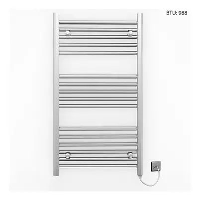 (500 x 900mm (BTU: 988)) Chrome Electric Bathroom Towel Rail Radiator