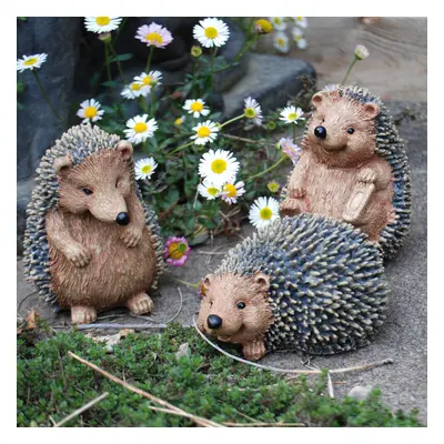 Set of Hedgehog Garden Animal Ornaments Outdoor Statues