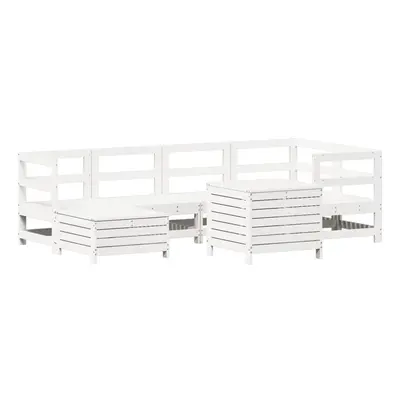 vidaXL Garden Sofa Set Piece Outdoor Sofa Corner Sofa White Solid Wood Pine