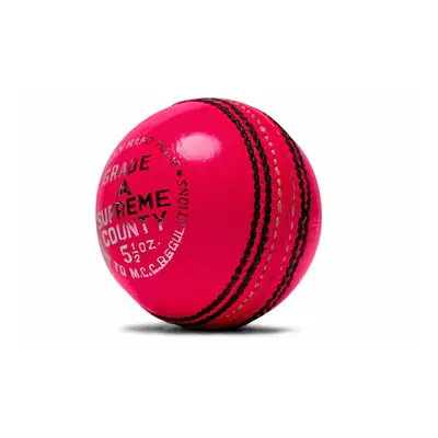 (Pack of 6, Pink) Supreme County Match Quality Hand Stitched Leather Hard Cricket Balls 5.50oz