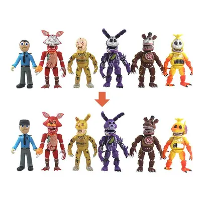 6pcs Five Nights At Freddy's Light Figures Face-changing Toy