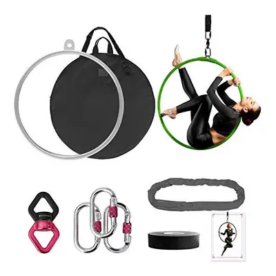 DASKING Aerial Hoop 85cm/90cm Aerial Ring Set Fully Strength Tested 500LBS Single Point Circus A